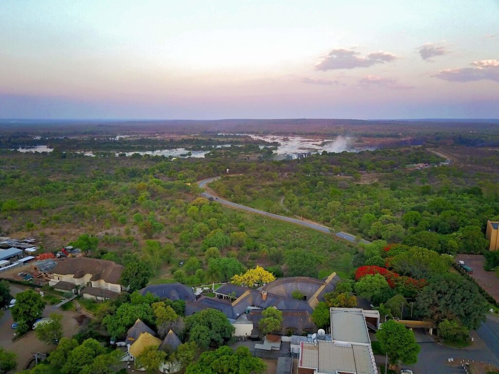 Aerial view of Ilala Lodge, Zimbabwe