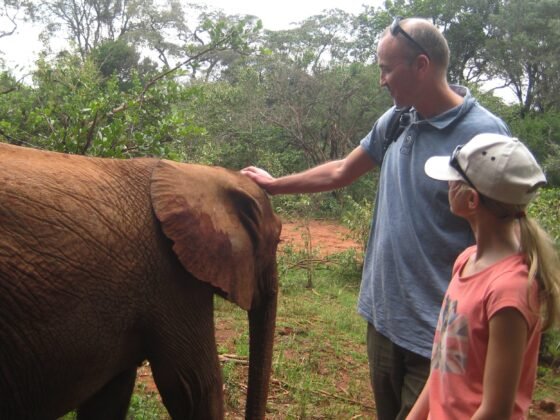 Baby elephant with Rob